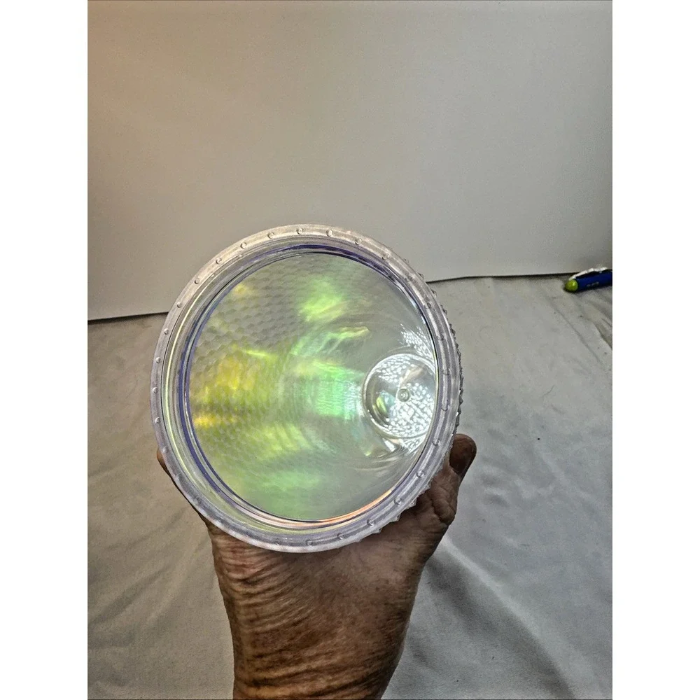 RPI Rensselaer Polytechnic Sparkly Silver Iridescent Bling  Tumbler 24 oz NWOT